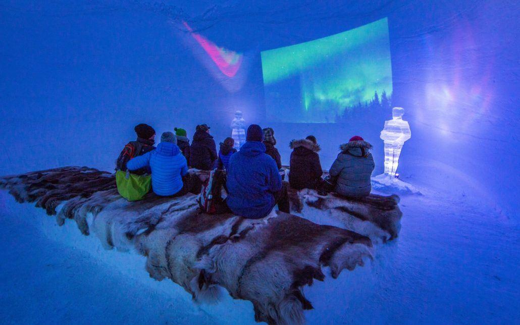 ice cinema, in the ice iglo at Tromsø Ice Domes